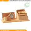 Set quà tặng lịch đồng hồ để bàn gỗ in logo EC-16095